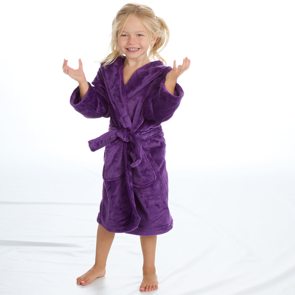 Infant Girls Plain Purple Dressing Gown