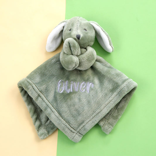 Personalised Baby Sage Bunny Comforter