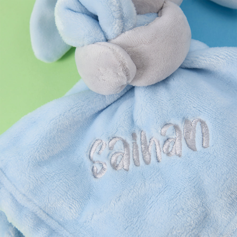 Personalised Baby Blue Bunny Comforter