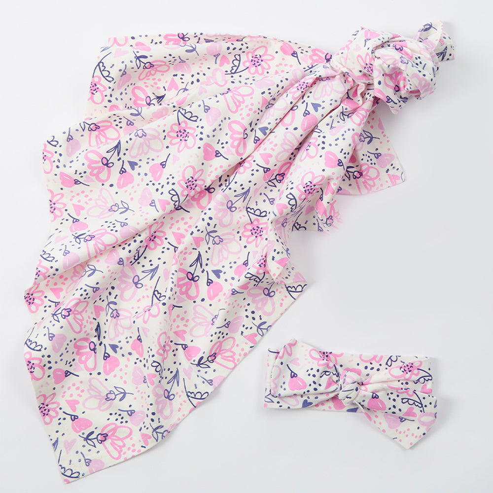 Newborn Floral Cotton Swaddle Set