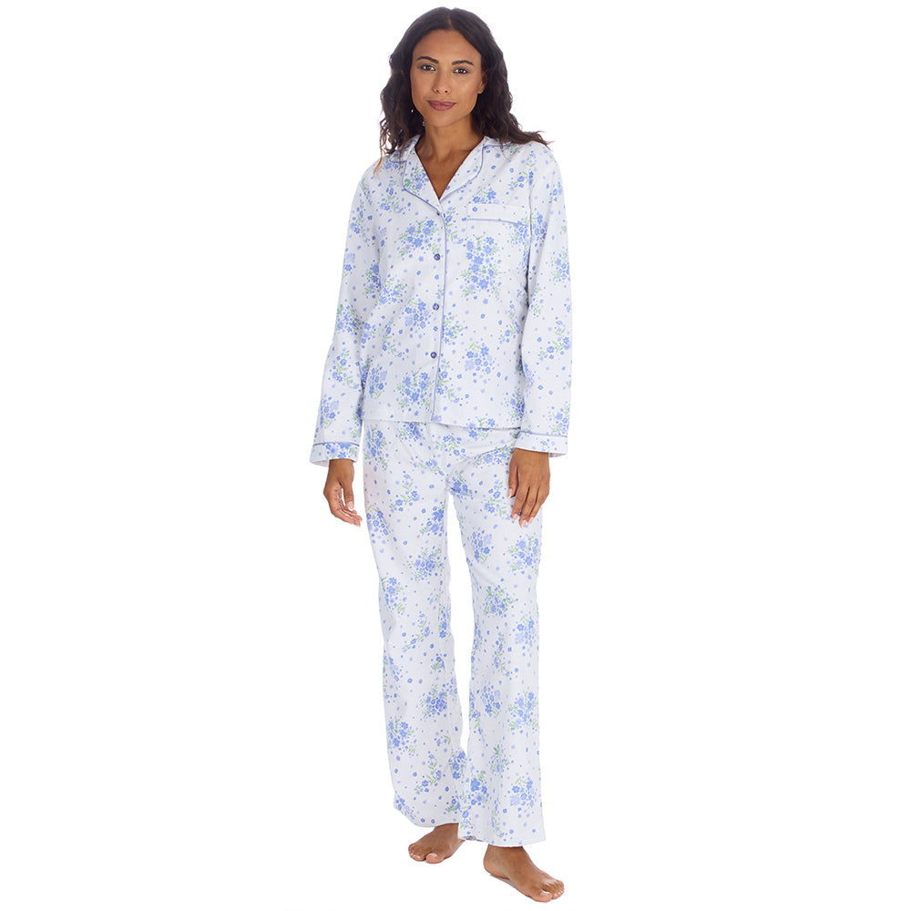 Ladies Floral Blue Serenity Cotton Pyjama Set