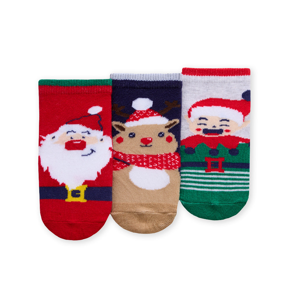 Baby 3 Pairs Christmas Helpers Cotton Socks