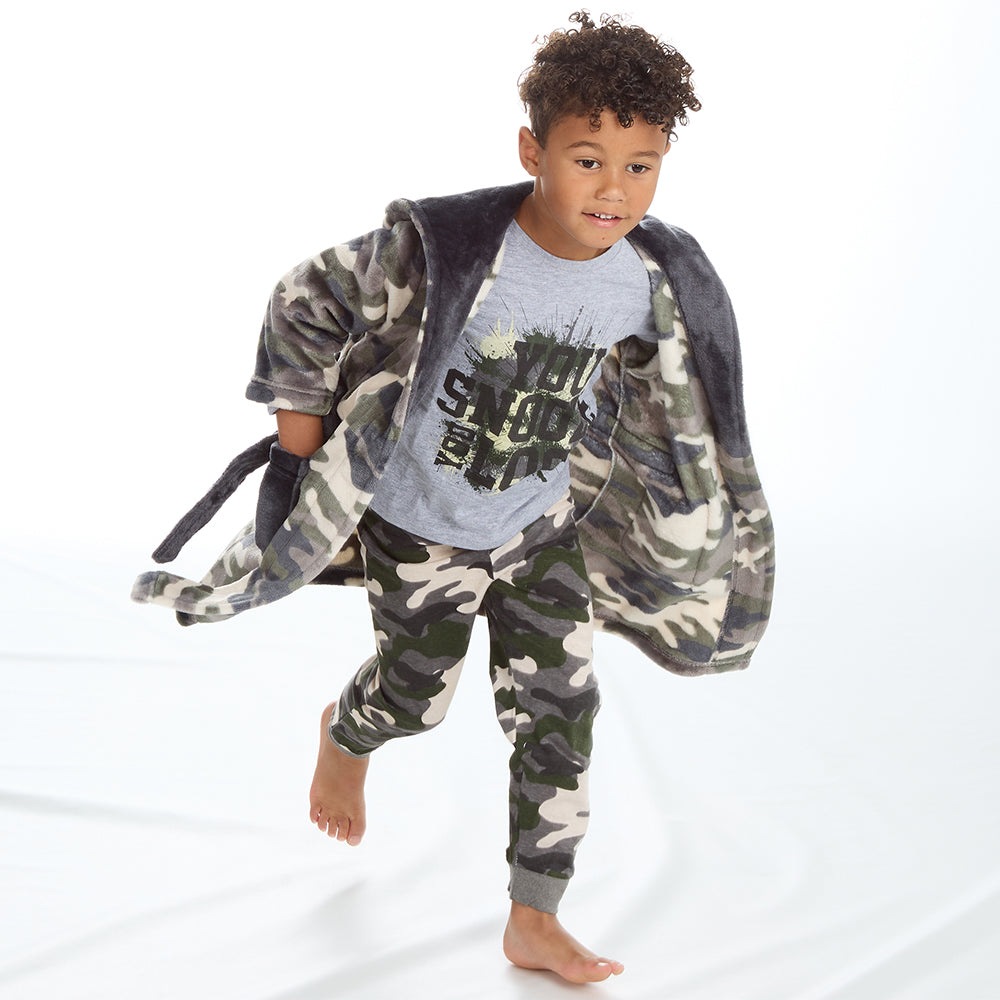 Infant Boys Khaki Camouflage Dressing Gown