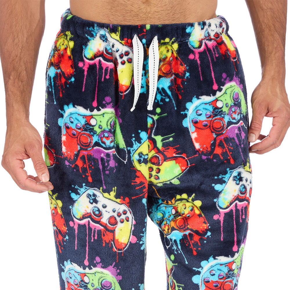 Mens Navy Gamer Fleece Pyjama Bottoms