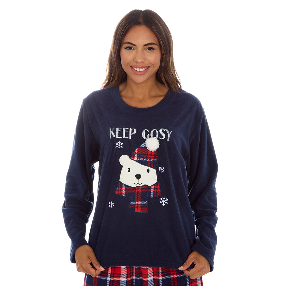 Ladies Polar Bear Microfleece Pyjama Set