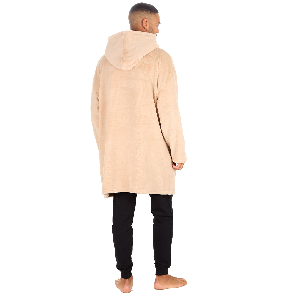Mens Toffee Coral Fleece Blanket Hoodie