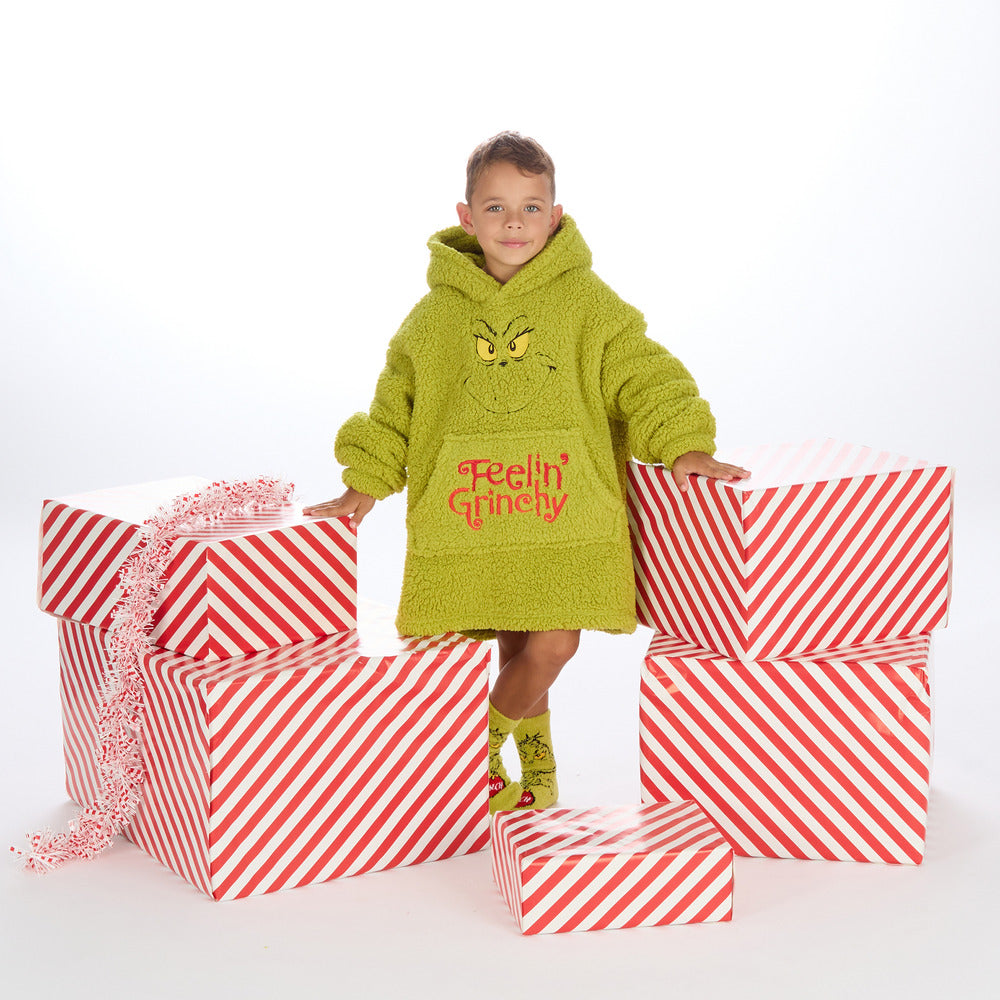 Infant Boys Grinch Sherpa Blanket Hoodie