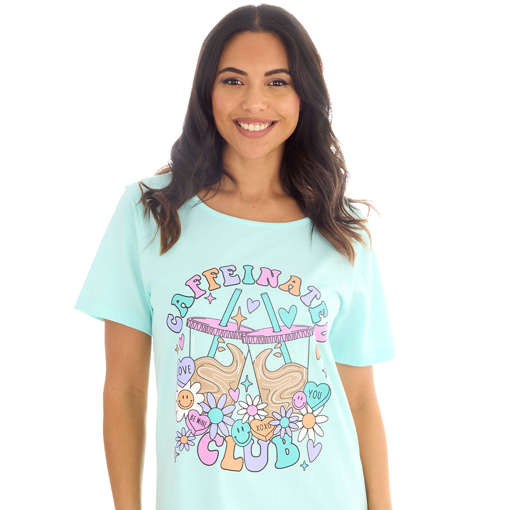 Ladies Coffee Mint Cotton Sleep Tee