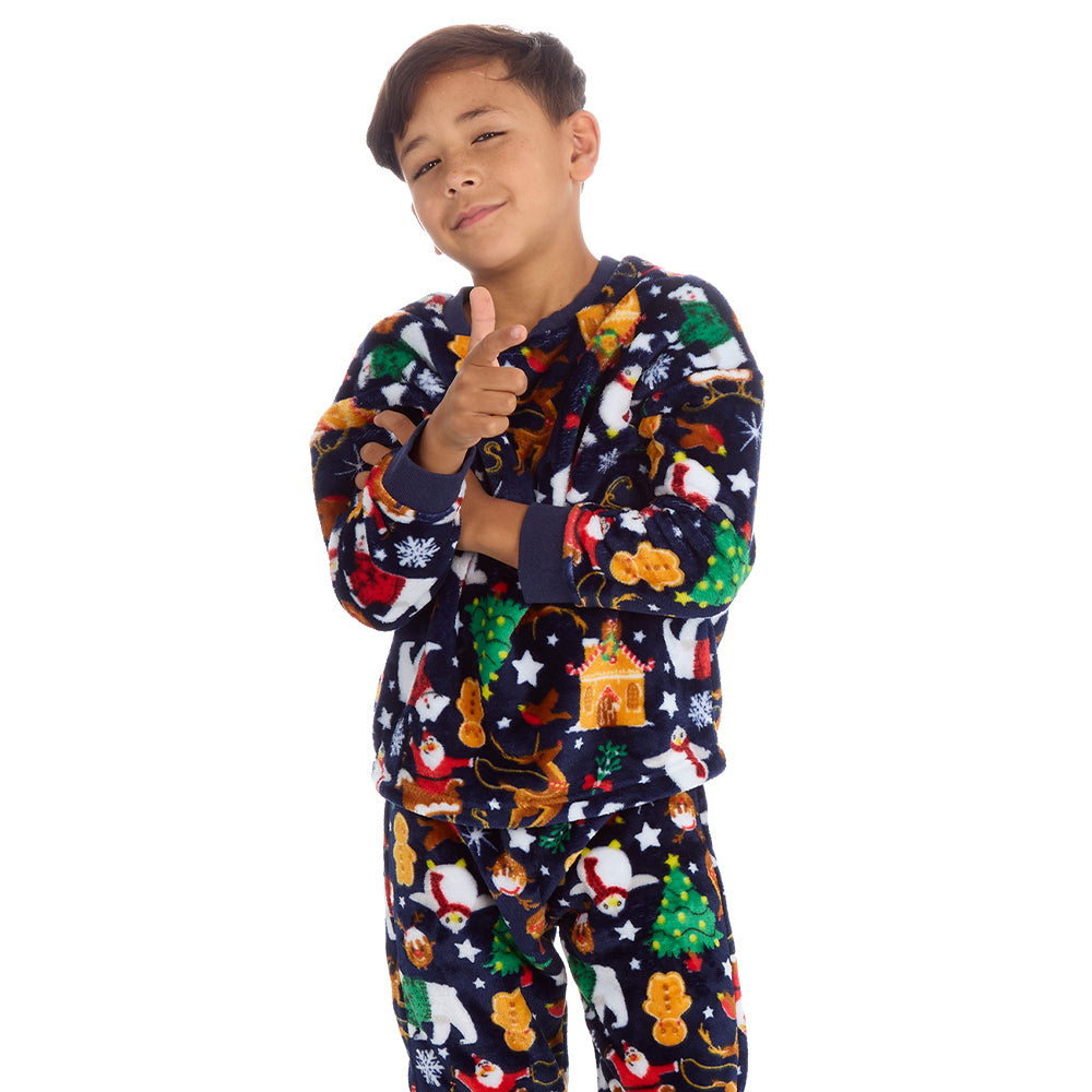 Boys Christmas Fleece Pyjama Set