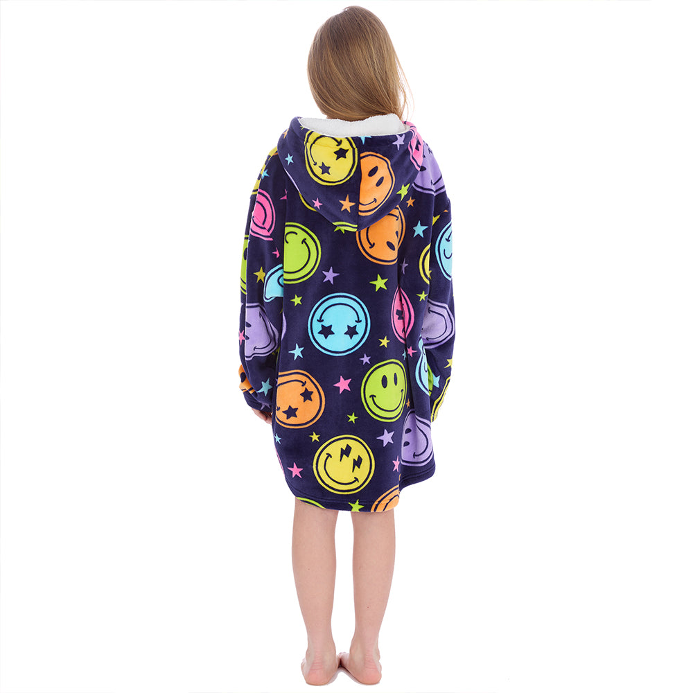 Girls Smiley Blanket Hoodie