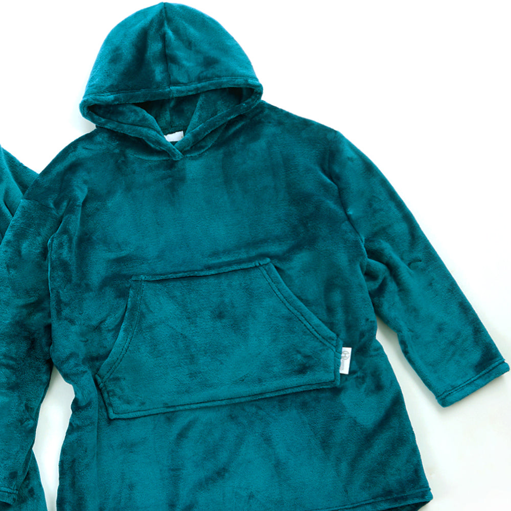 Girls Shimmer Teal Blanket Hoodie