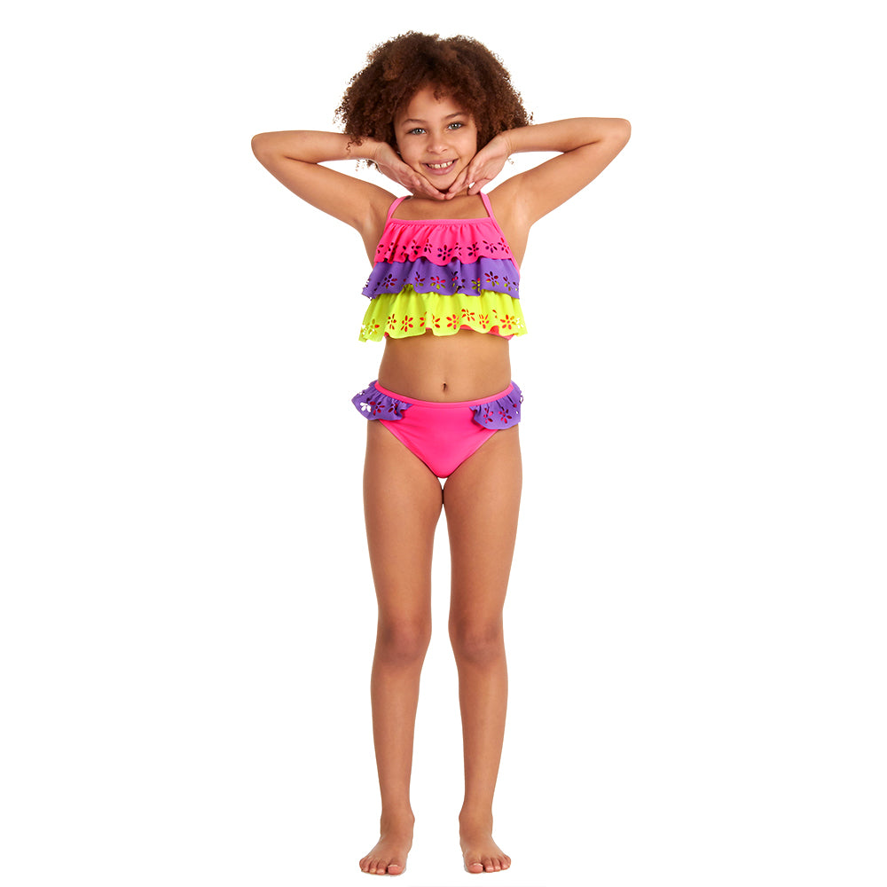 Girls Flowers Lace Pink Bikini