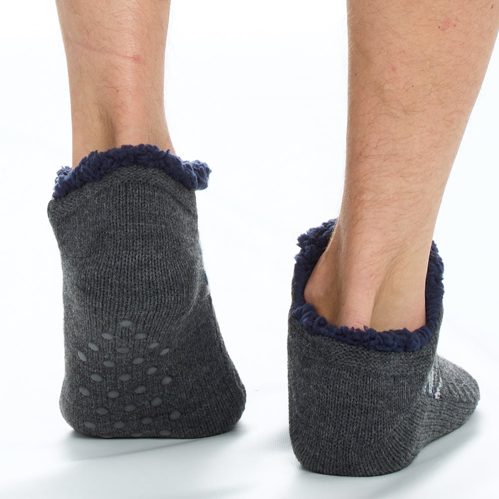 Mens Ankle Grey Slipper Socks