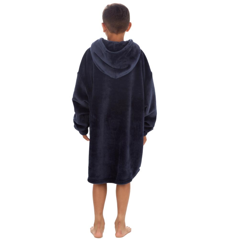 Boys Stone Blue Plain Blanket Hoodie