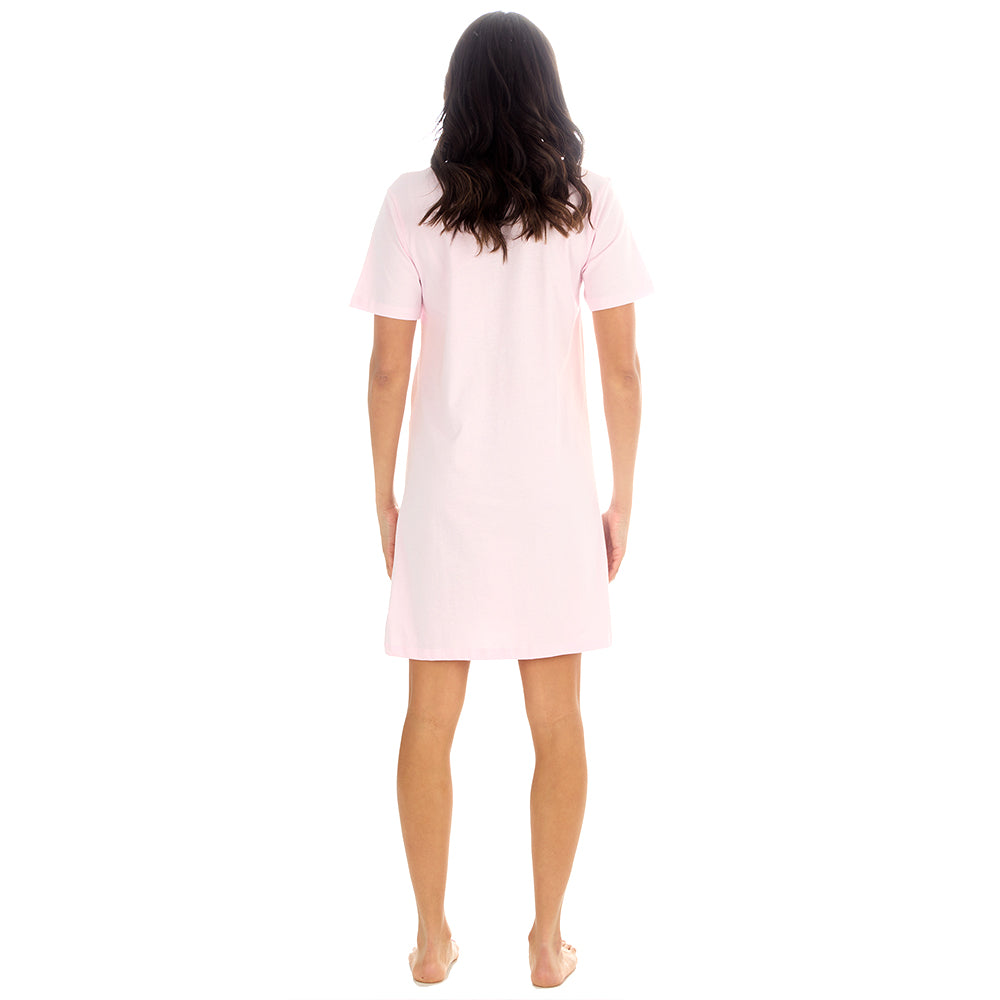 Ladies Relax Pink Cotton Sleep Tee