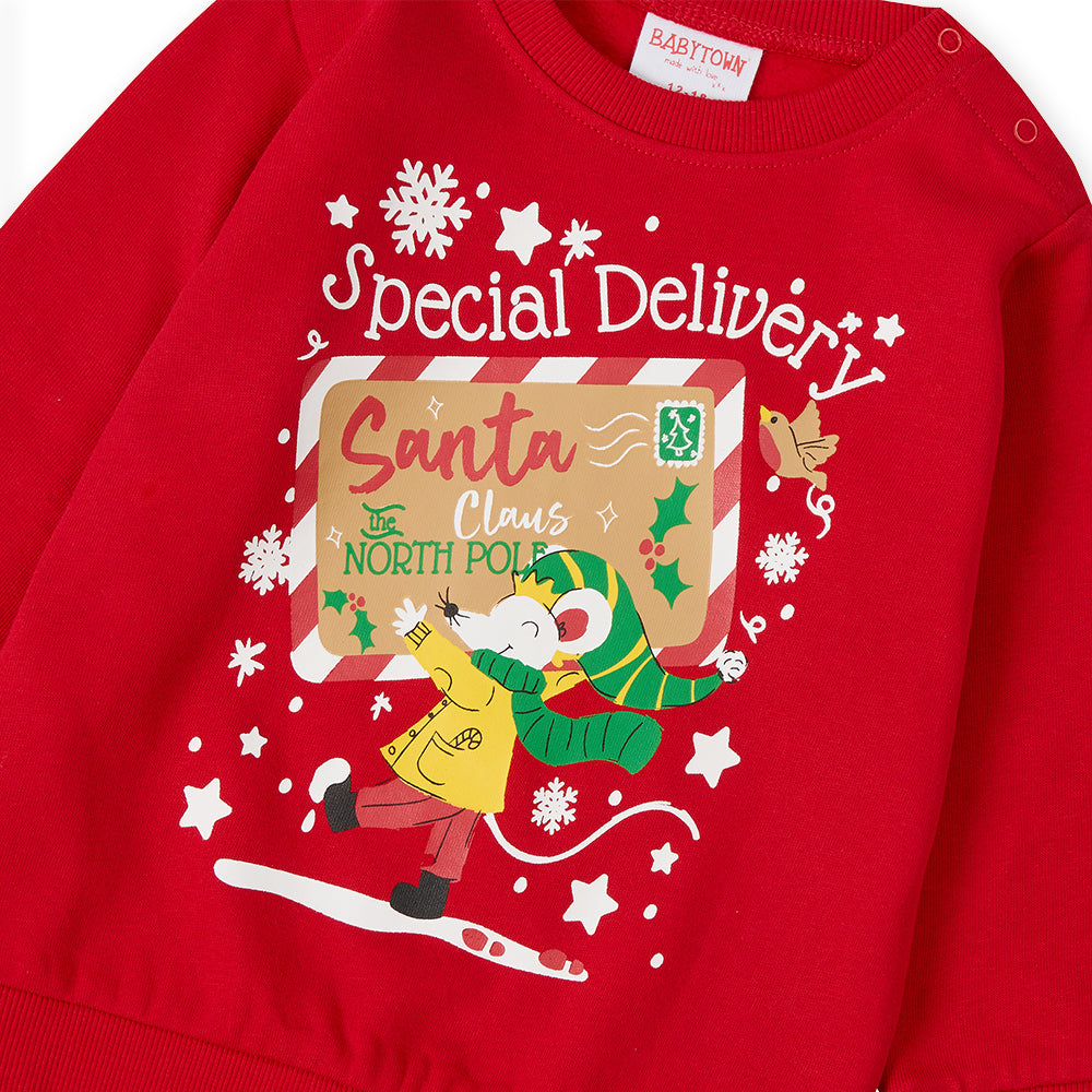 Baby Red Christmas Cotton Sweatshirt