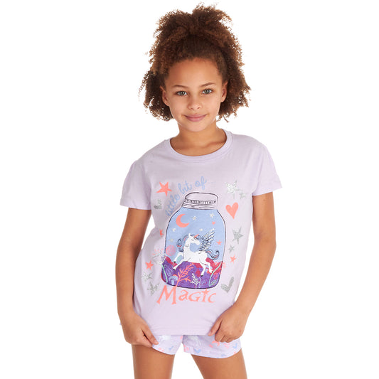 Girls Unicorn Magic Short Pyjama Set