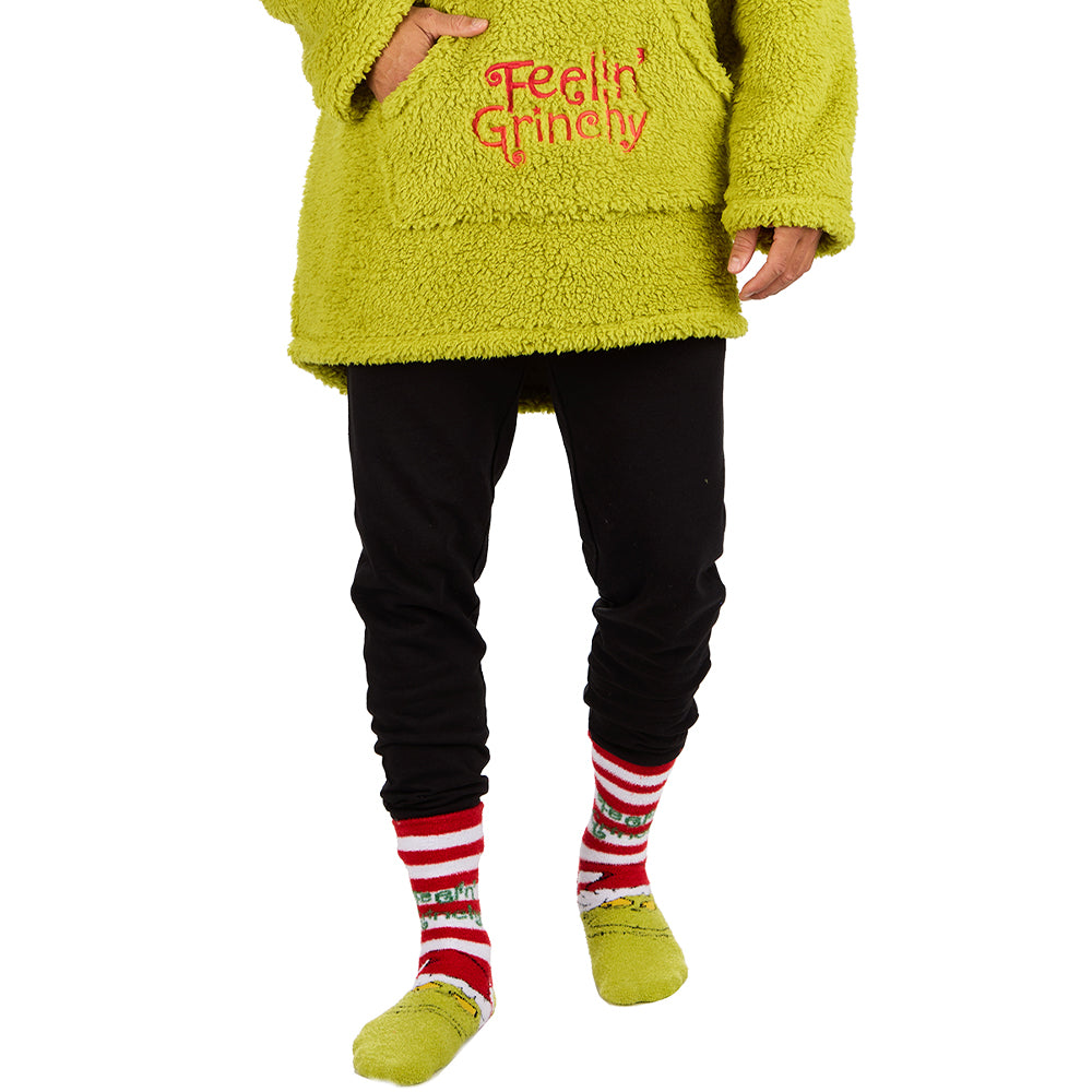 Mens Santa Grinch Fluffy Socks