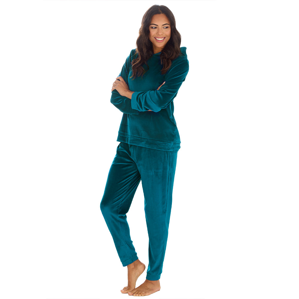 Ladies Teal Hooded Lounge Set