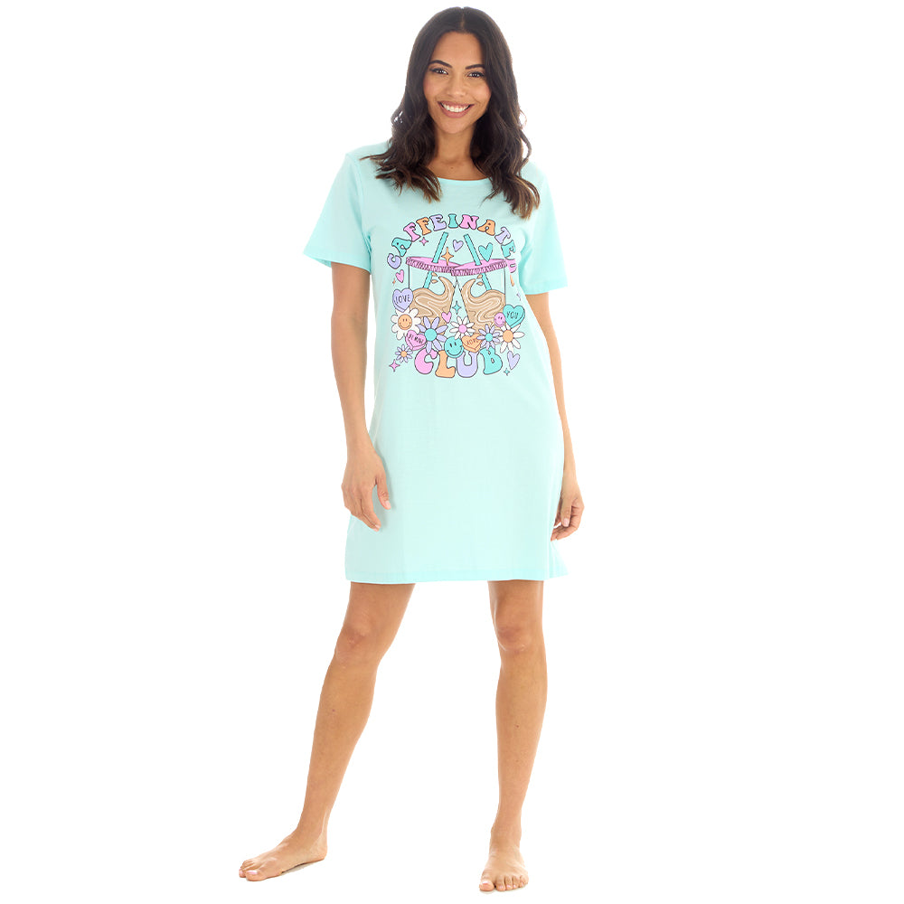 Ladies Coffee Mint Cotton Sleep Tee