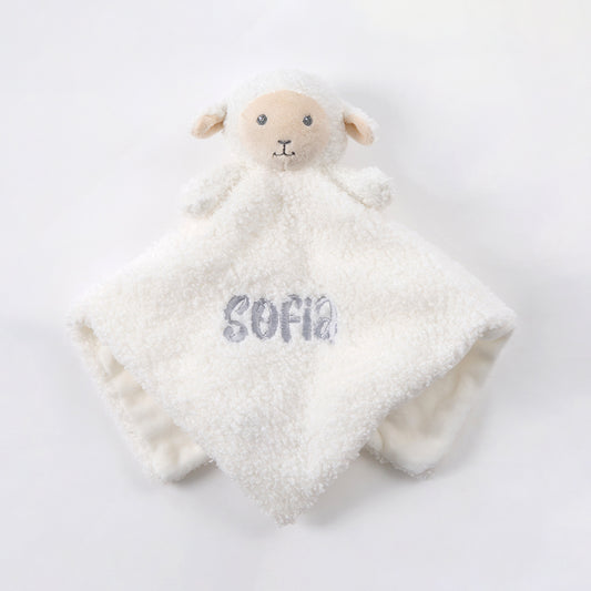 Personalised Baby Ivory Lamb Comforter