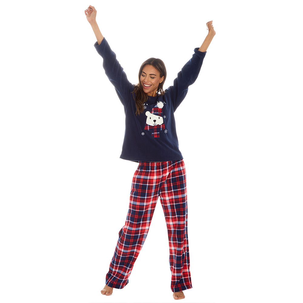 Ladies Polar Bear Microfleece Pyjama Set