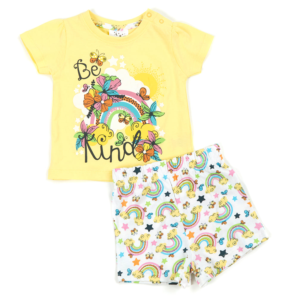 Baby Girls Rainbow Short Pyjama Set