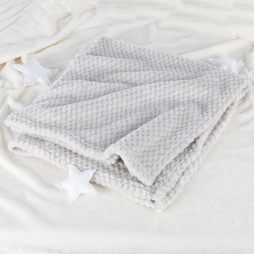 Baby Grey Waffle Plush Blanket