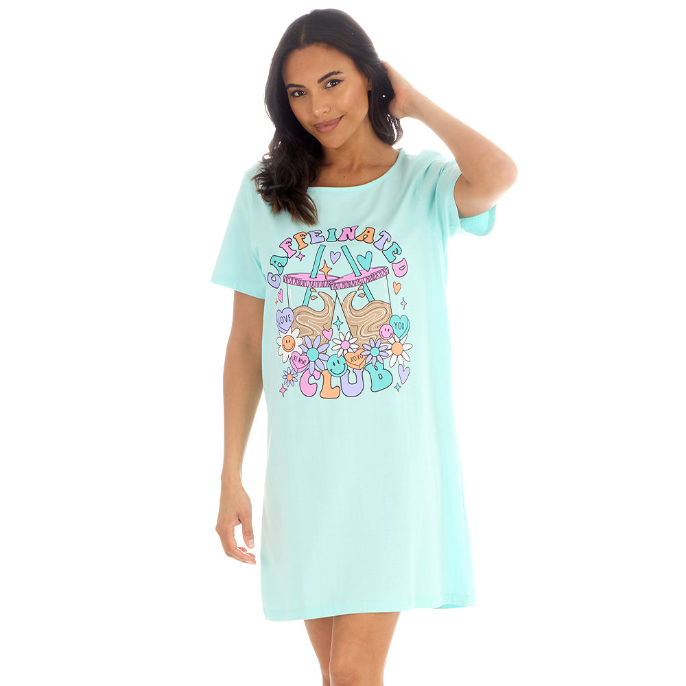 Ladies Coffee Mint Cotton Sleep Tee