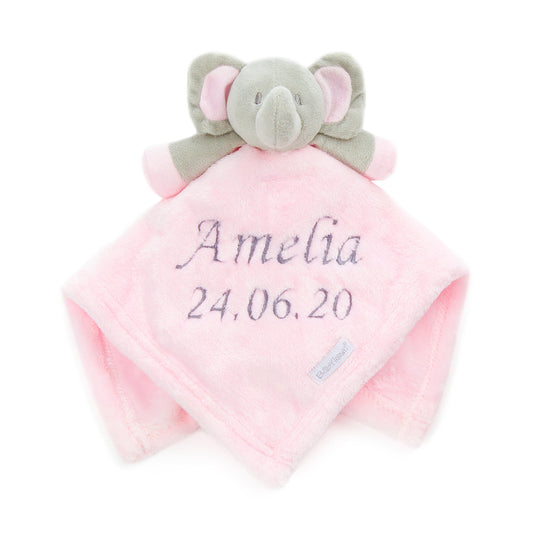 Personalised Baby Pink Elephant Comforter