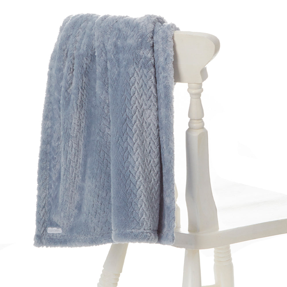 Baby Toddlers Dusky Blue Fluffy Blanket