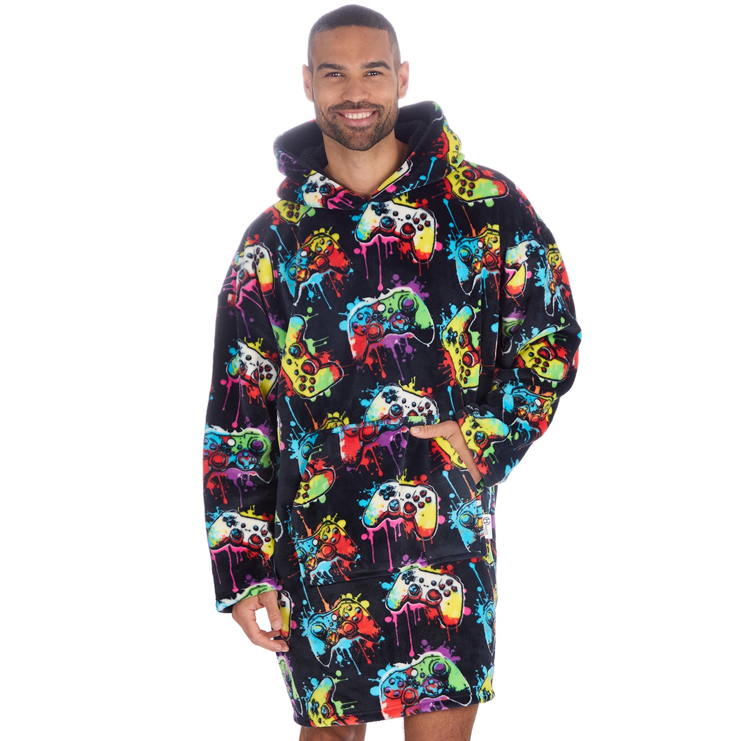Mens Navy Gamer Blanket Hoodie