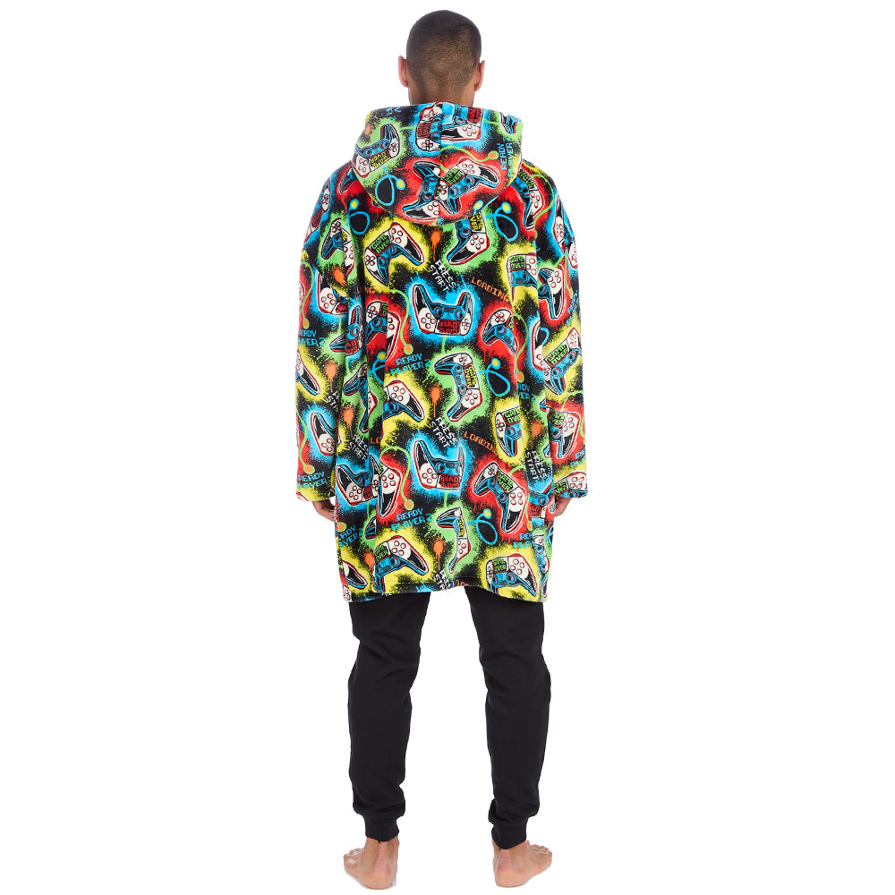Mens Black Gamer Blanket Hoodie