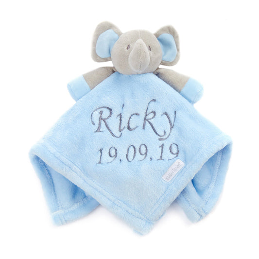 Personalised Baby Blue Elephant Comforter
