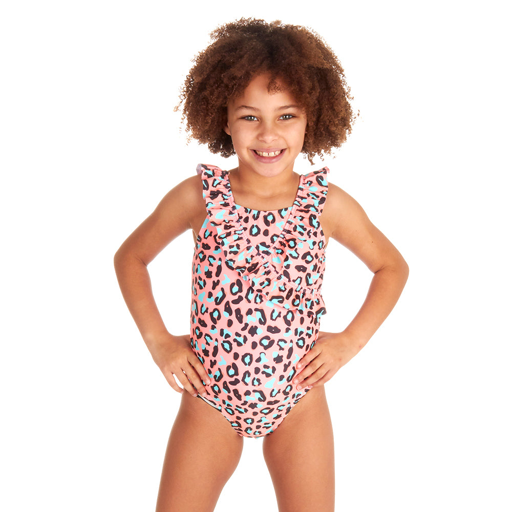 Kids Girls Leopard One Piece Swimsuit