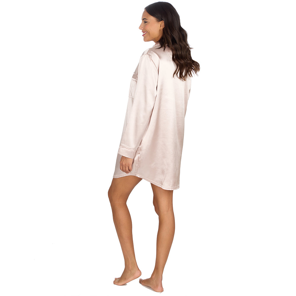 Ladies Gold Silky Satin Nightshirt
