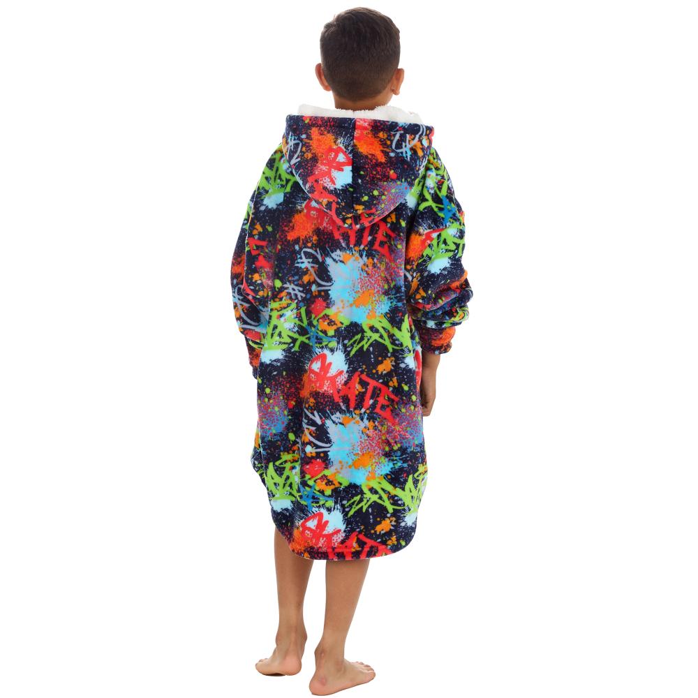 Boys Skater Graffiti Blanket Hoodie