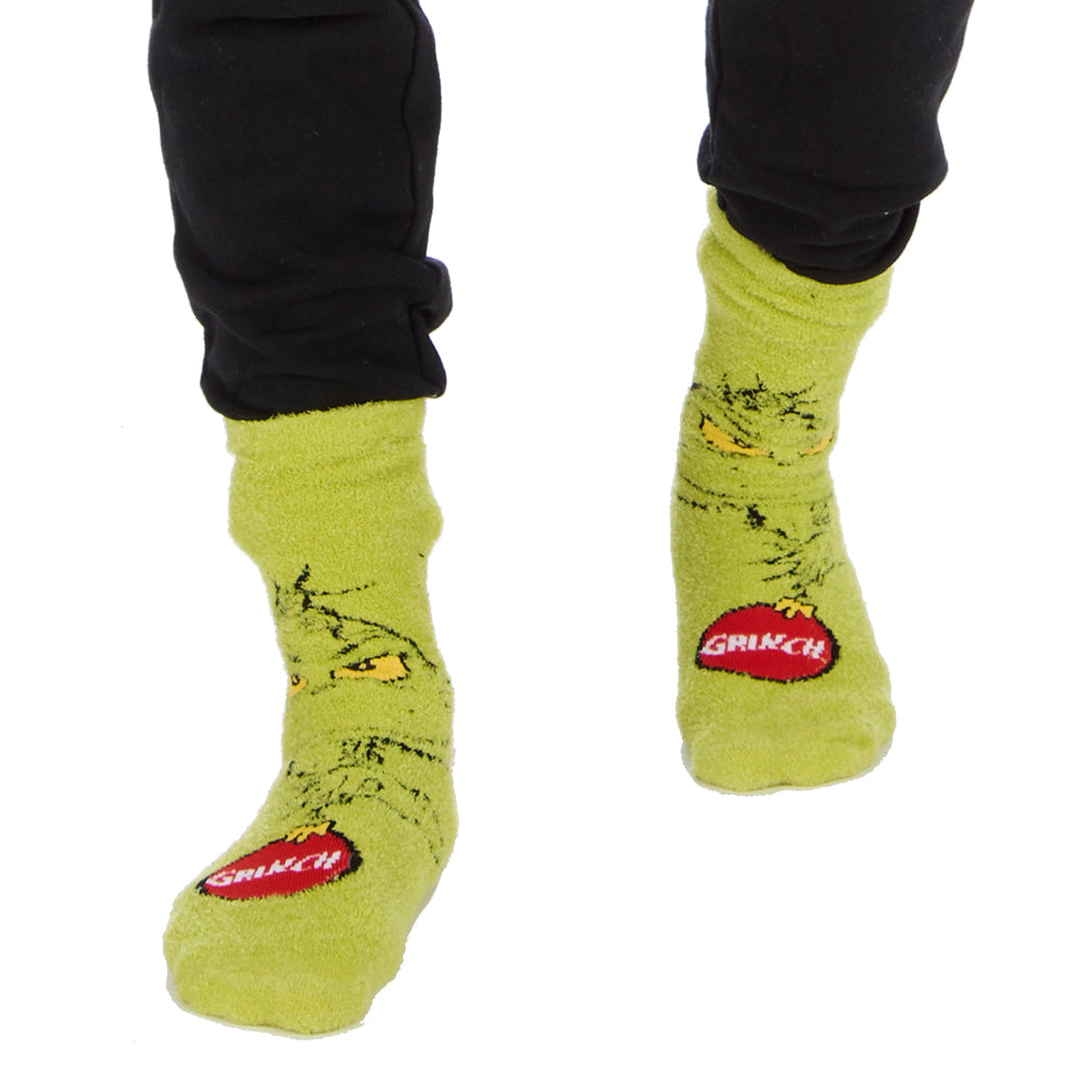 Mens The Grinch Fluffy Socks