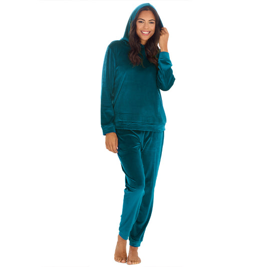 Ladies Teal Hooded Lounge Set
