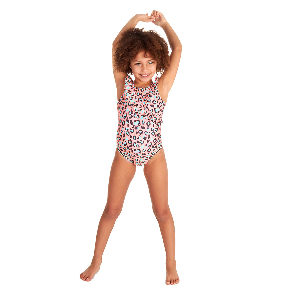 Kids Girls Leopard One Piece Swimsuit