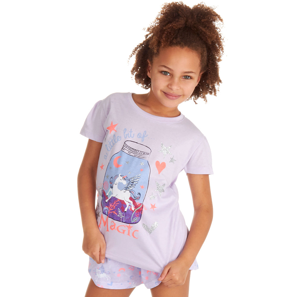 Girls Unicorn Magic Short Pyjama Set