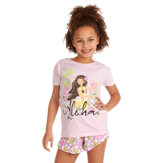 Girls Aloha Floral Short Pyjama Set