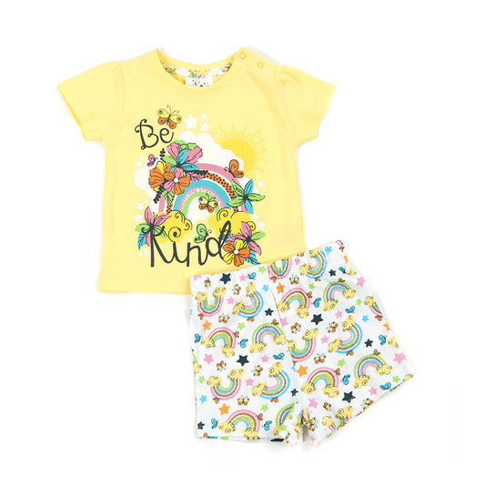 Baby Girls Rainbow Short Pyjama Set