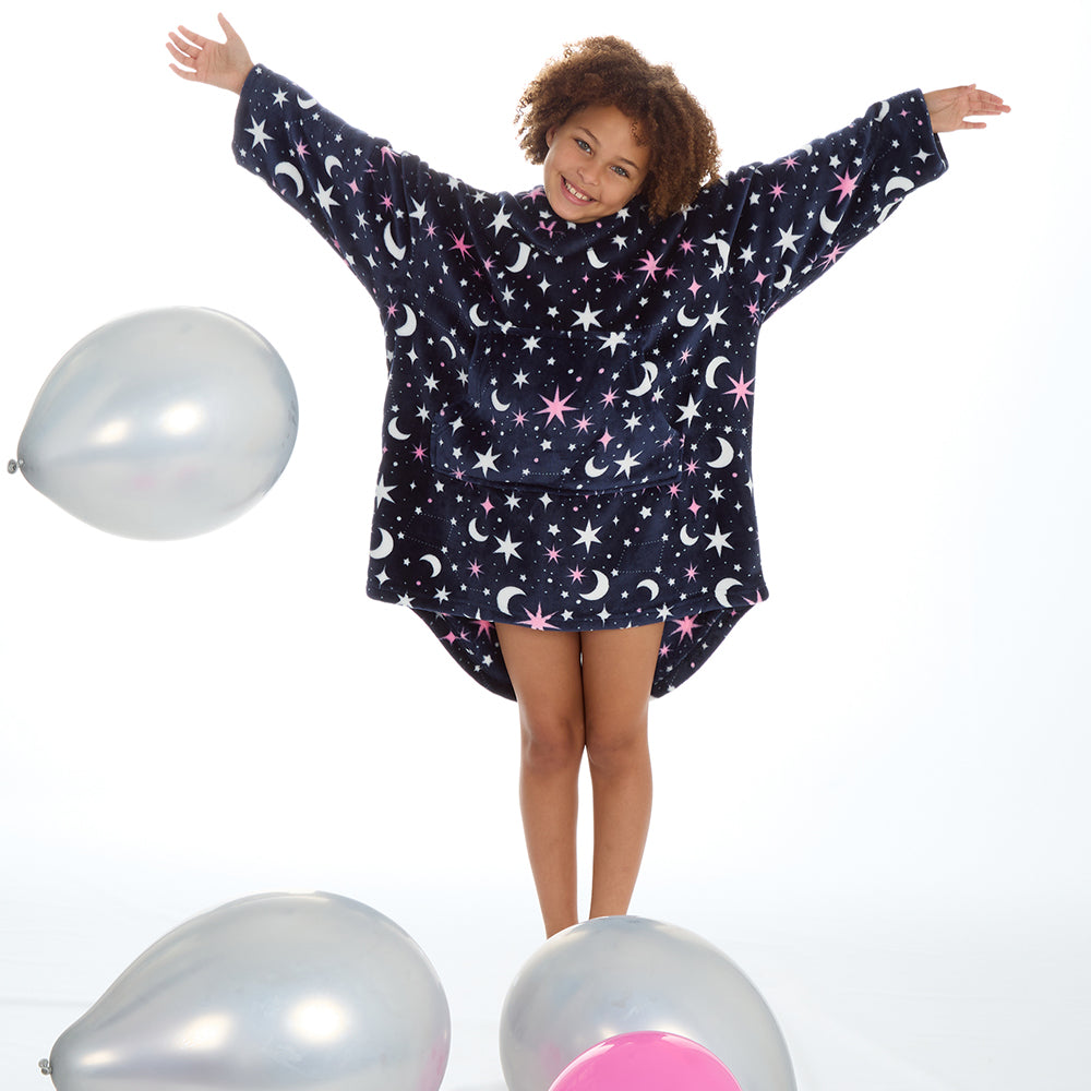 Girls Celestial Navy Blanket Hoodie