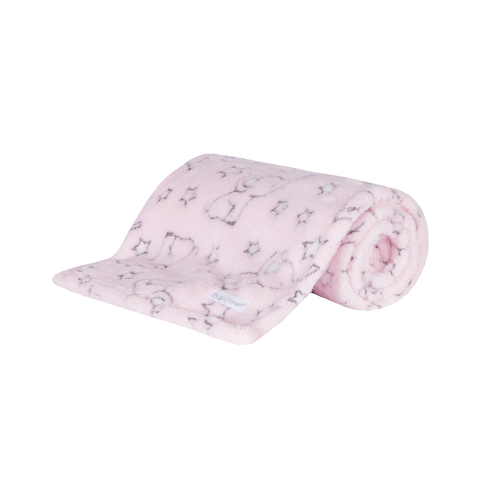 Baby Pink Elephant Jacquard Blanket