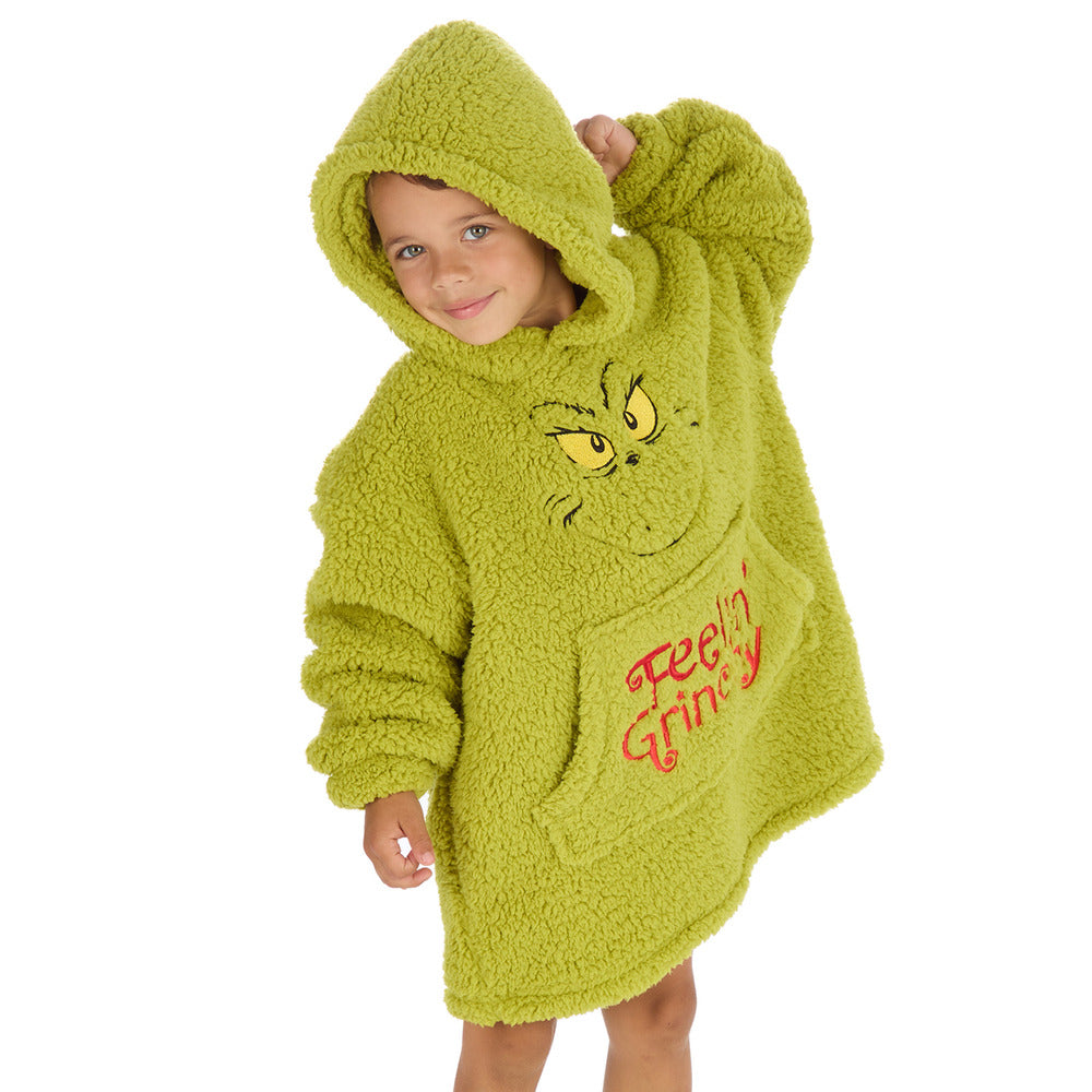 Infant Boys Grinch Sherpa Blanket Hoodie
