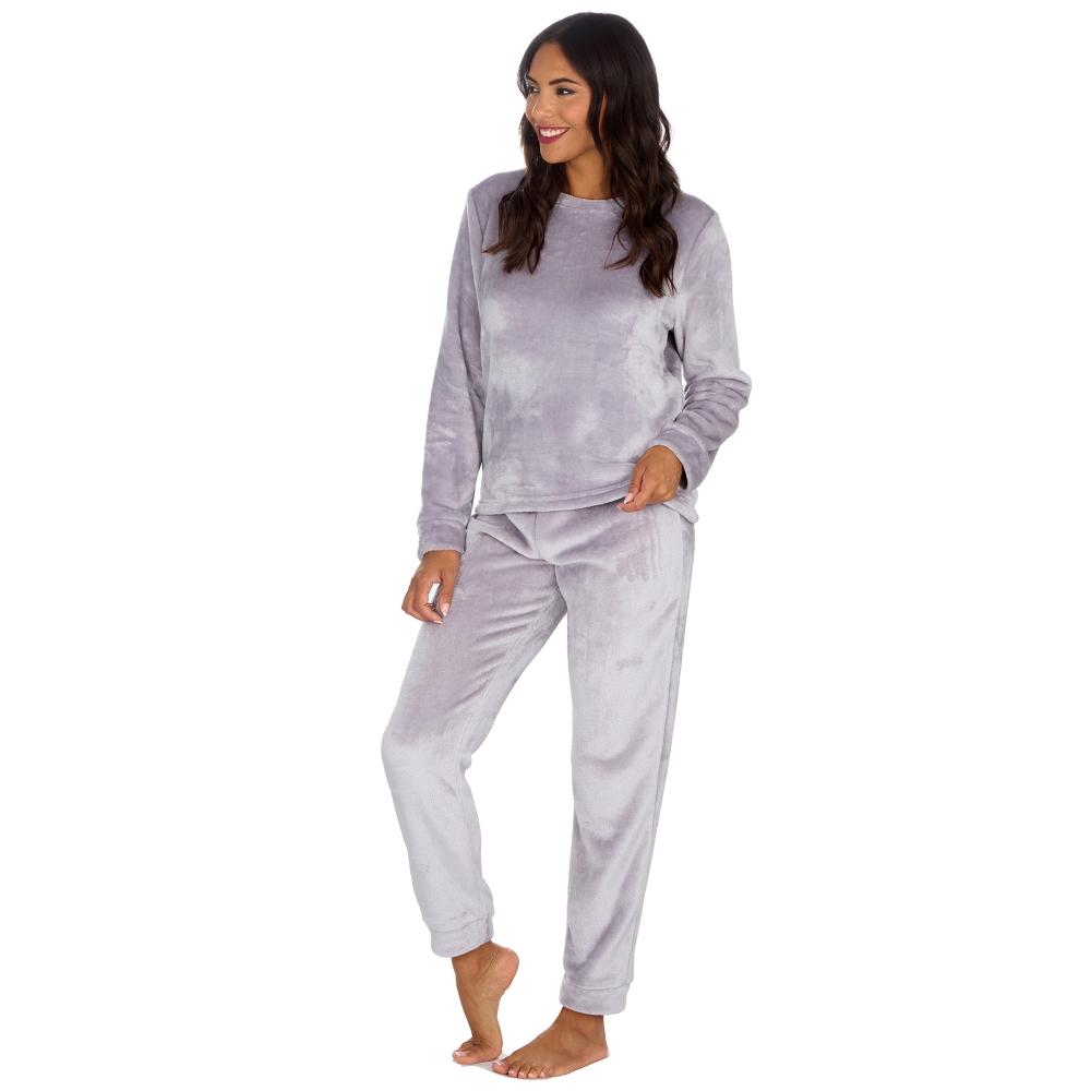 Ladies Silver Fleece Pyjama Set