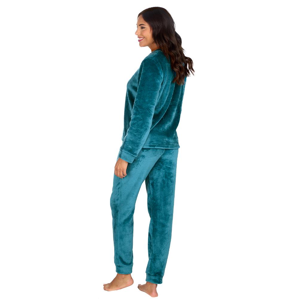 Ladies Teal Fleece Pyjama Set