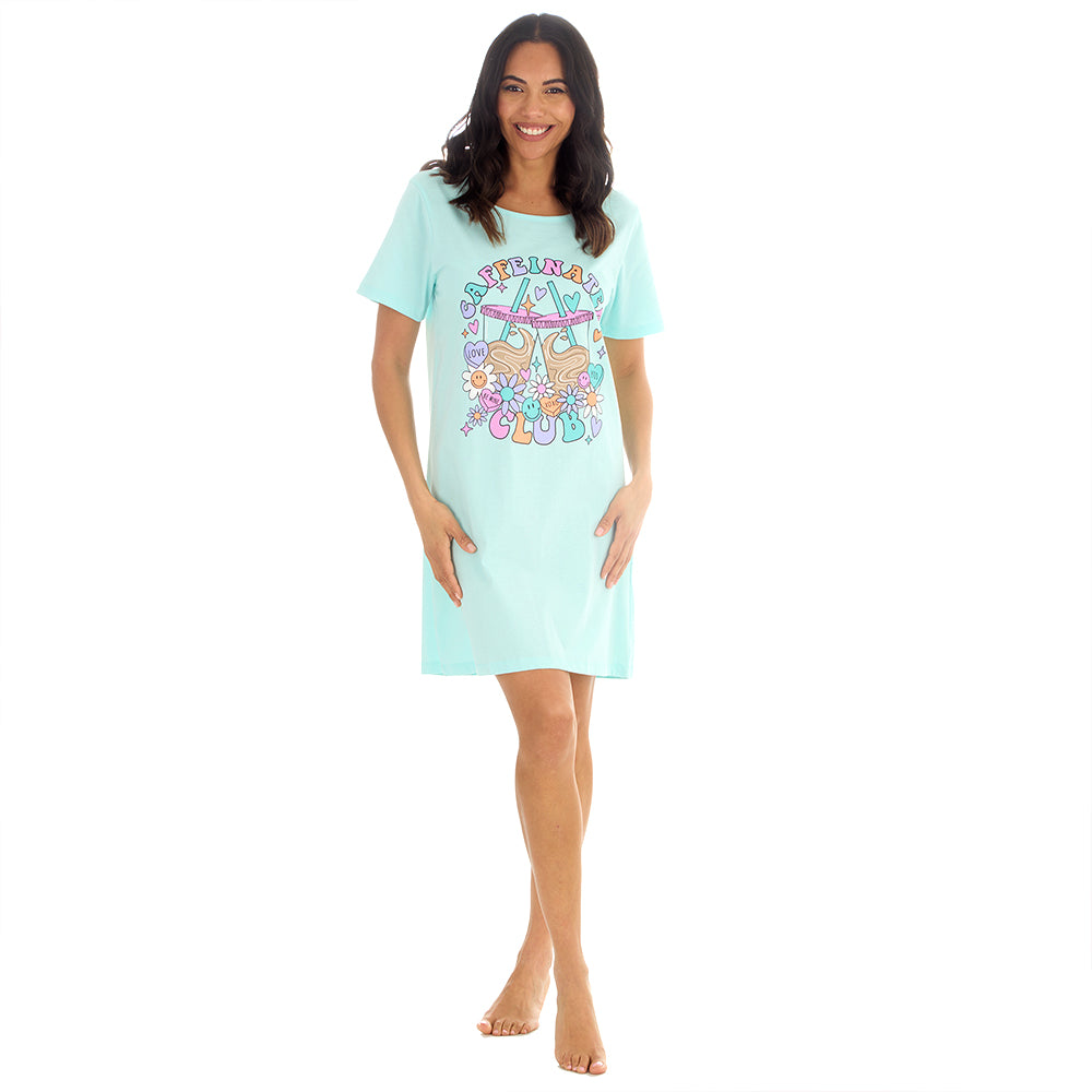Ladies Coffee Mint Cotton Sleep Tee