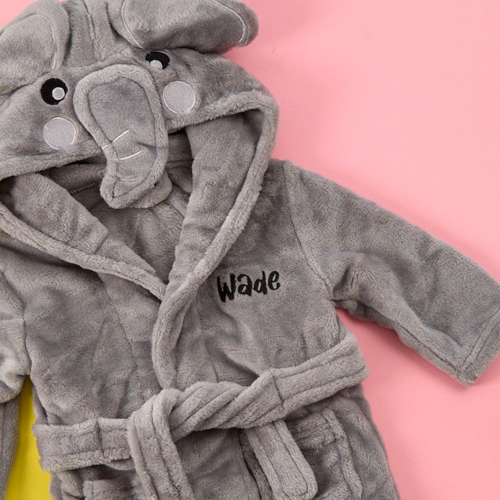 Personalised Baby Elephant Fleece Dressing Gown